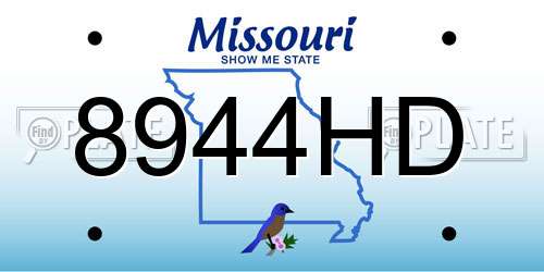 8944HD Missouri License Plate