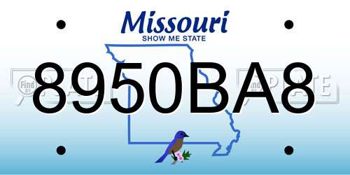 8950BA8 Missouri License Plate