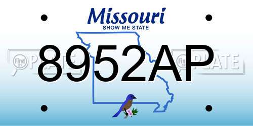 8952AP Missouri License Plate