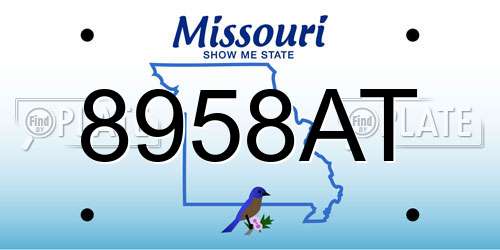 8958AT Missouri License Plate