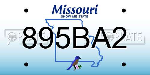895BA2 Missouri License Plate