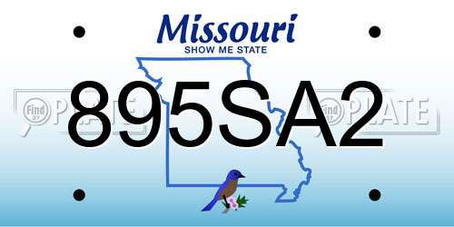 895SA2 Missouri License Plate