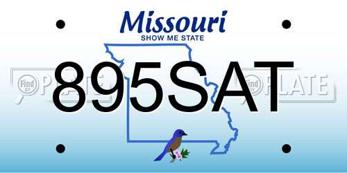 895SAT Missouri License Plate