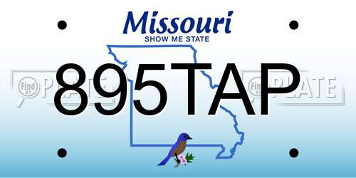 895TAP Missouri License Plate