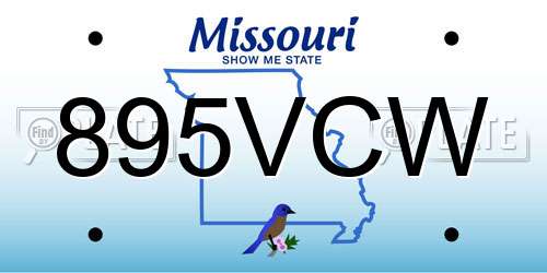 895VCW Missouri License Plate
