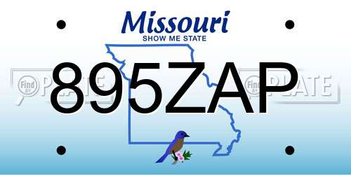895ZAP Missouri License Plate