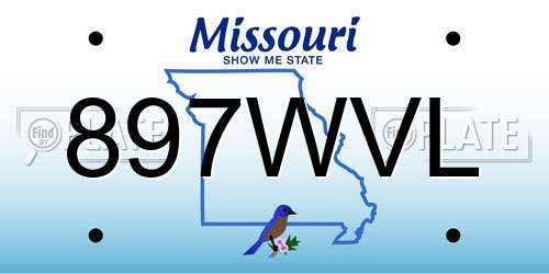 897WVL Missouri License Plate
