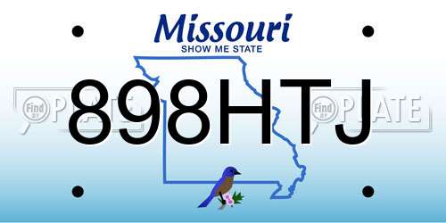 898HTJ Missouri License Plate