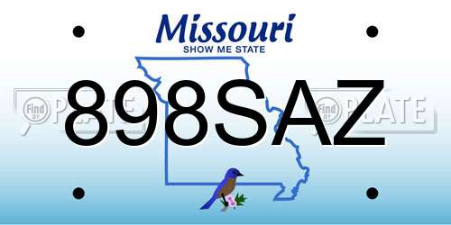 898SAZ Missouri License Plate