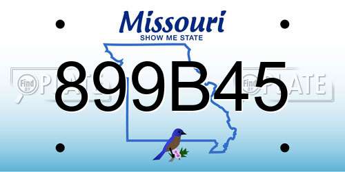 899B45 Missouri License Plate