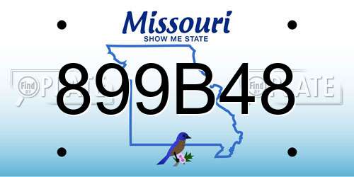 899B48 Missouri License Plate