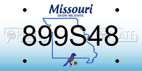 899S48 Missouri License Plate