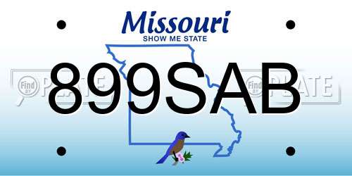 899SAB Missouri License Plate
