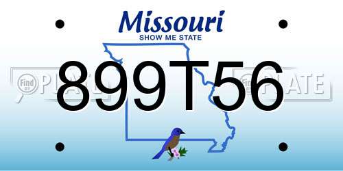 899T56 Missouri License Plate
