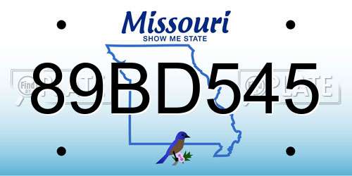 89BD545 Missouri License Plate