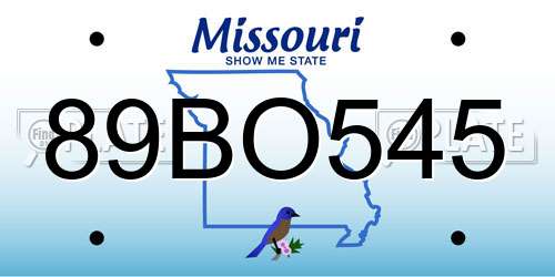89BO545 Missouri License Plate