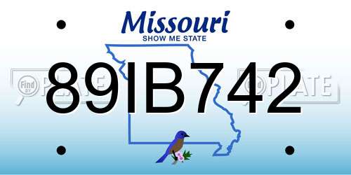 89IB742 Missouri License Plate