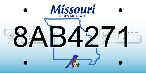 8AB4271 Missouri License Plate