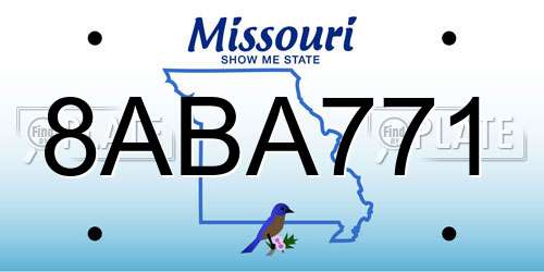 8ABA771 Missouri License Plate