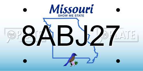 8ABJ27 Missouri License Plate