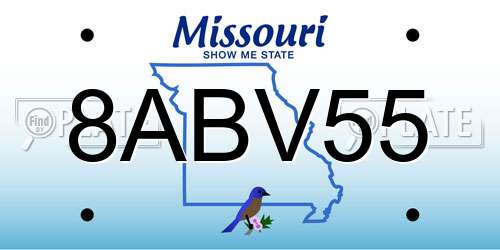 8ABV55 Missouri License Plate