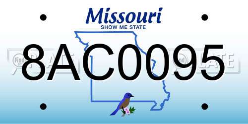 8AC0095 Missouri License Plate