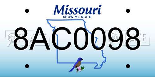 8AC0098 Missouri License Plate
