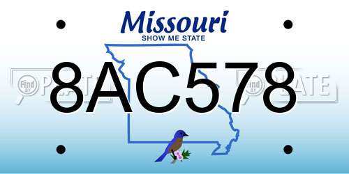 8AC578 Missouri License Plate