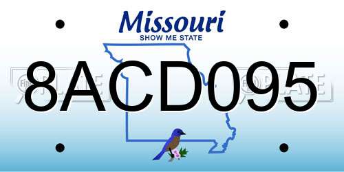 8ACD095 Missouri License Plate