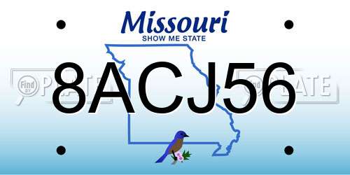 8ACJ56 Missouri License Plate