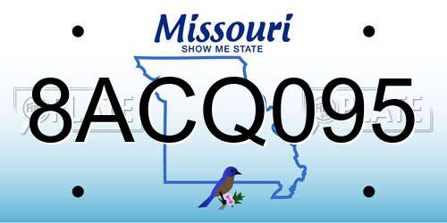 8ACQ095 Missouri License Plate