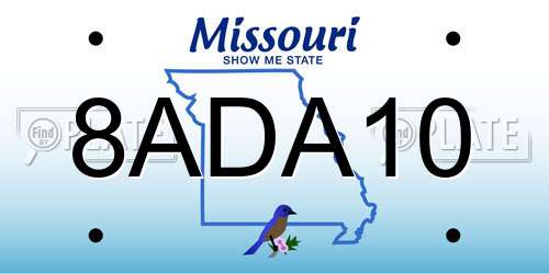 8ADA10 Missouri License Plate