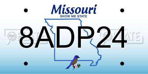 8ADP24 Missouri License Plate
