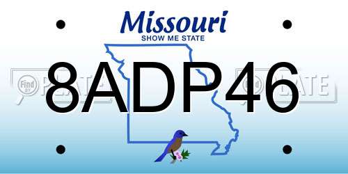8ADP46 Missouri License Plate