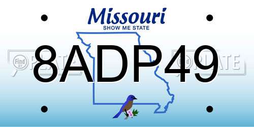 8ADP49 Missouri License Plate