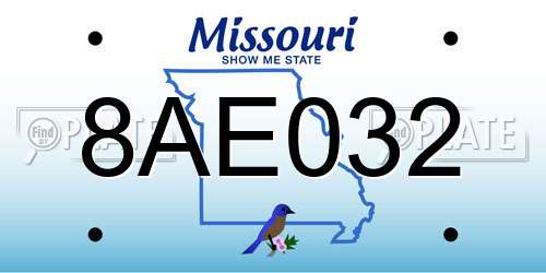 8AE032 Missouri License Plate