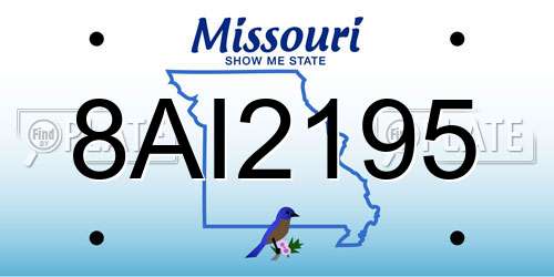 8AI2195 Missouri License Plate
