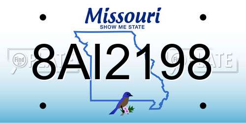 8AI2198 Missouri License Plate