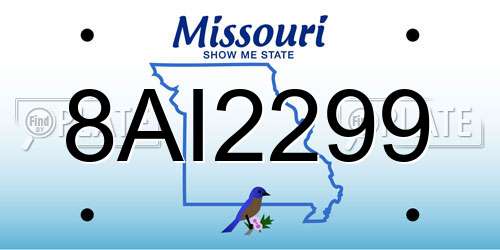 8AI2299 Missouri License Plate