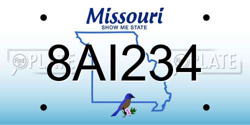 8AI234 Missouri License Plate
