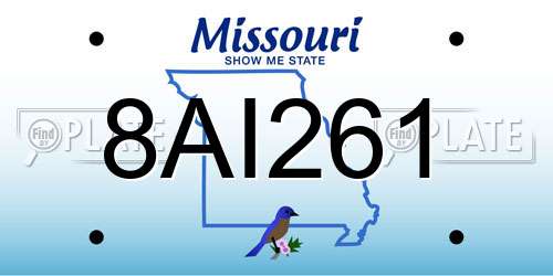 8AI261 Missouri License Plate