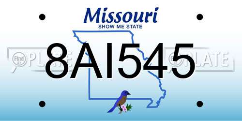 8AI545 Missouri License Plate