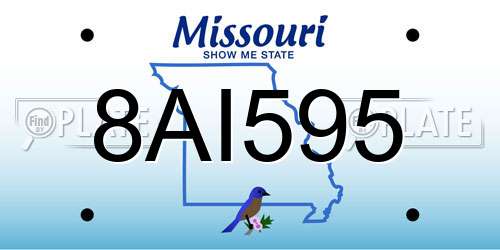8AI595 Missouri License Plate