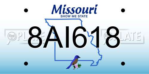 8AI618 Missouri License Plate