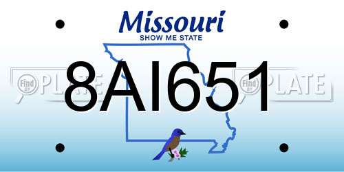 8AI651 Missouri License Plate