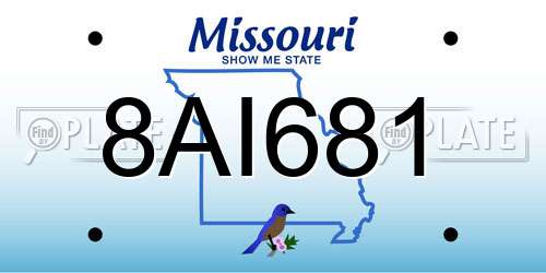 8AI681 Missouri License Plate