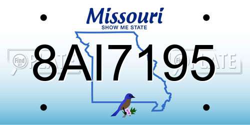 8AI7195 Missouri License Plate