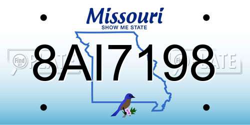 8AI7198 Missouri License Plate