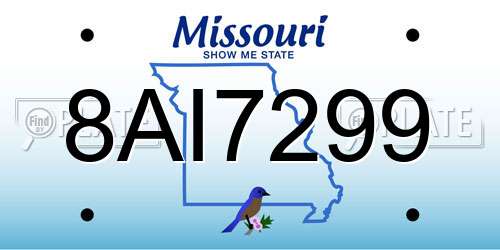 8AI7299 Missouri License Plate