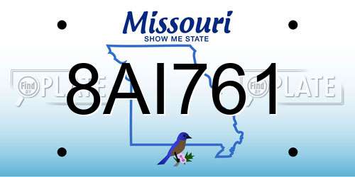 8AI761 Missouri License Plate